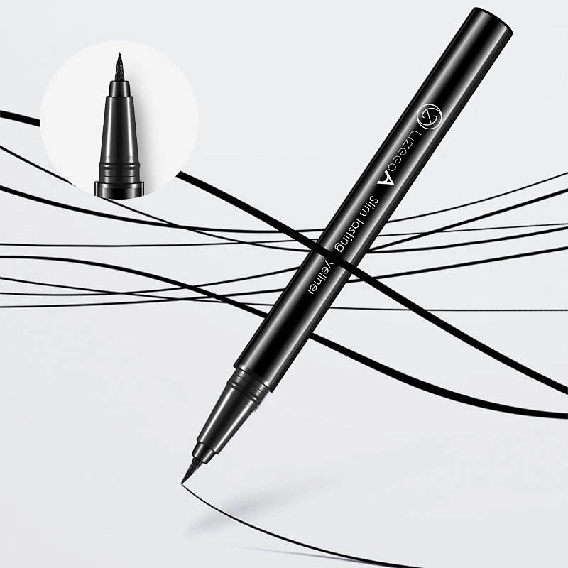 OEM private label gel glitter eyeliner pencil liquid black shimmer no label eyeliner pen