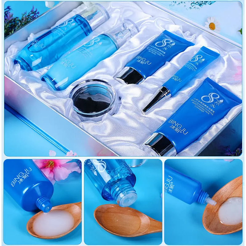 OEM private label moisturizer skin care set with 6 pcs for dry skin