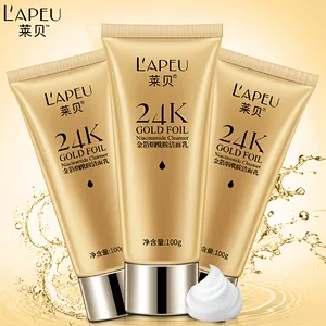 ODM/OEM/OBM 24k gold NIACINAMIDE moisturizing face cleanser face wash facial cleanser deep whitening clean face
