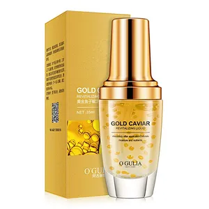 OEM cosmetic organic caviar serum face skin care anti aging 24 k nano gold serum