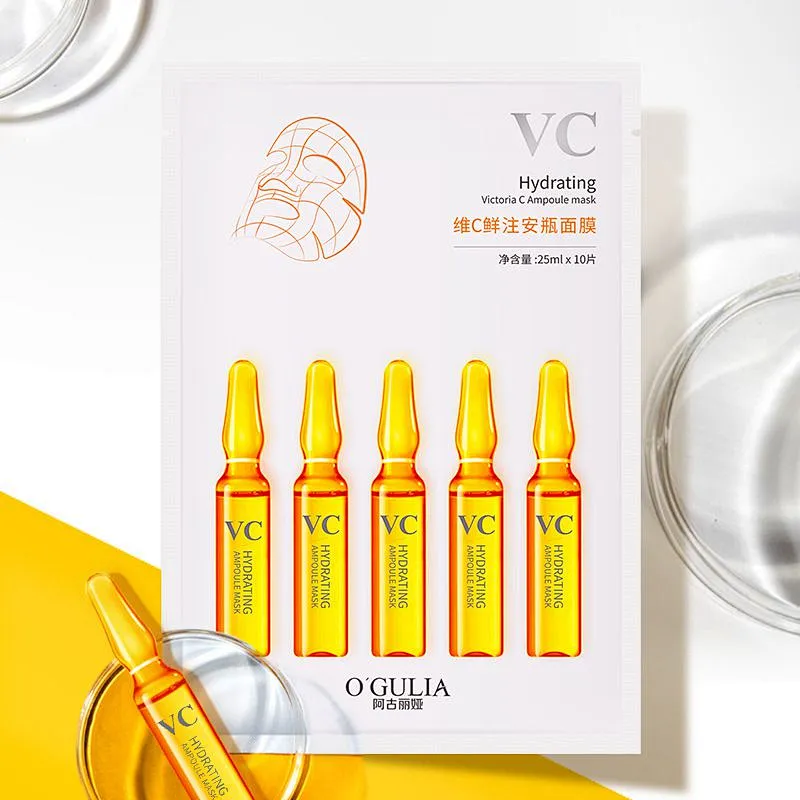 OEM custom private label Hydrating Collagen Ampoule vitamin c orange face mask sheet