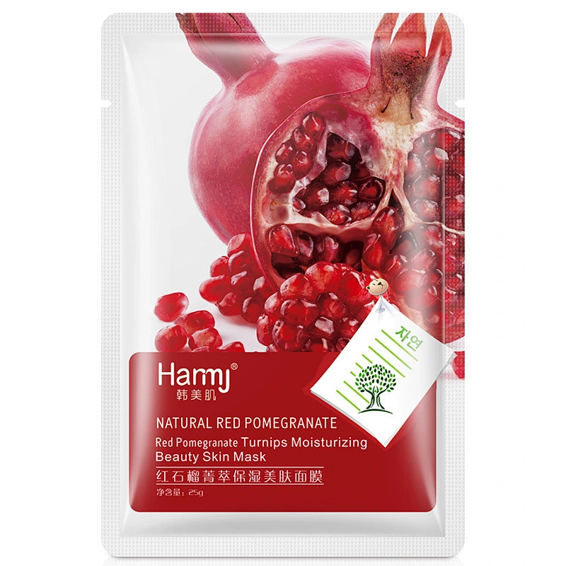 OEM Custom korean whitening face mask pack organic red pomegranate olive tencel facial mask sheet