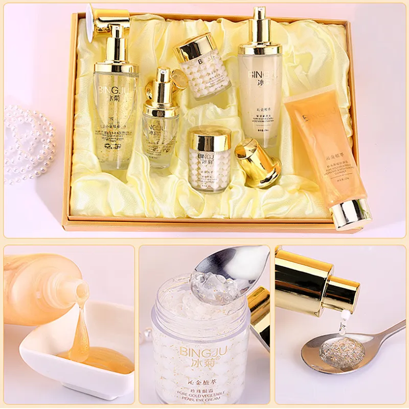 Best seller plant extract cosmetics 24K gold whitening skin care set with your private label