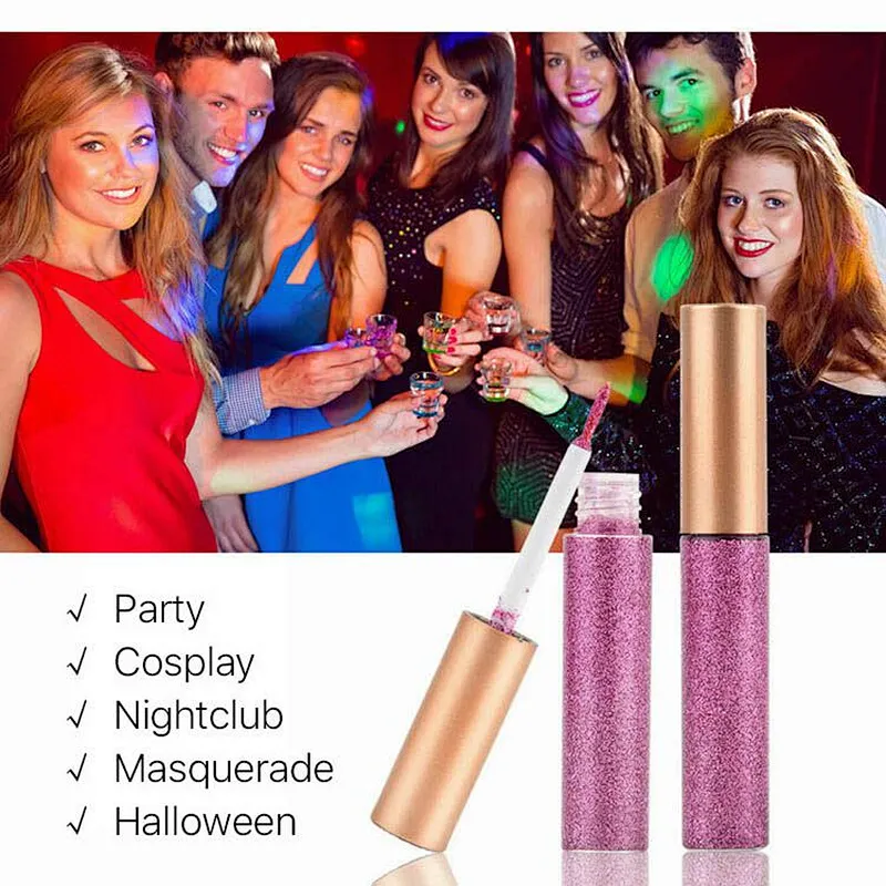 OEM makeup cosmetics glitter liquid eye liner eye shadow shiny waterproof liquid glitter eyeshadow eyeliner