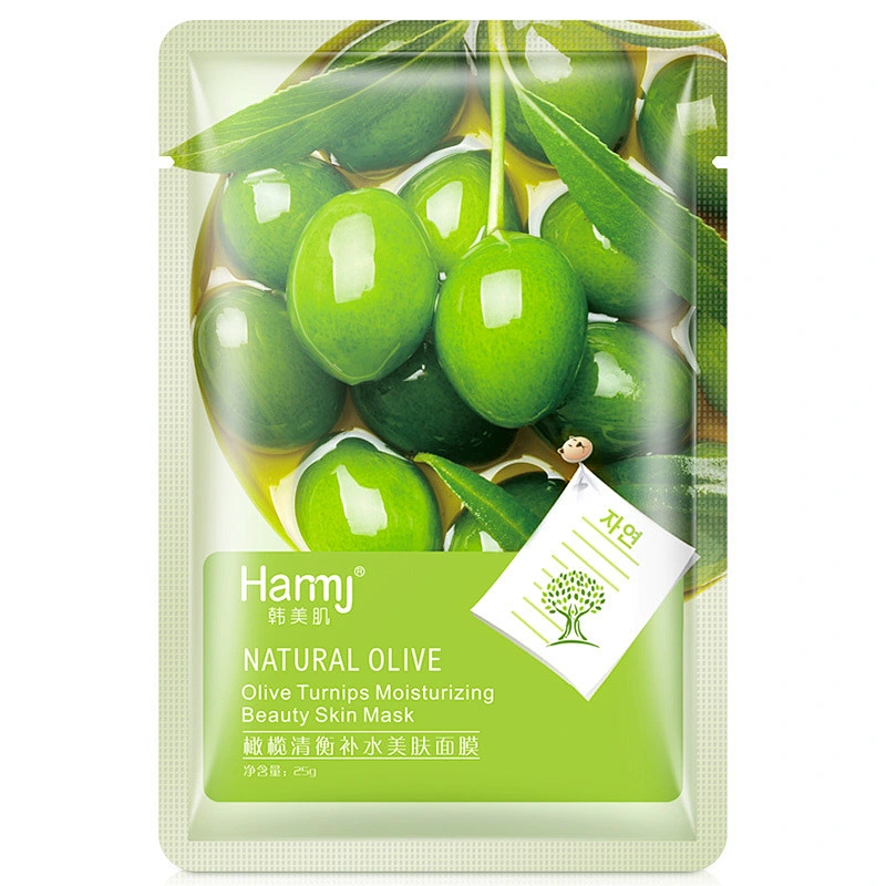 OEM Custom korean whitening face mask pack organic red pomegranate olive tencel facial mask sheet