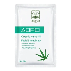 OEM Private Label Hemp Mask CBD Hemp Repair fibroin facial mask sheet