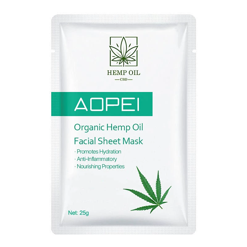 OEM Private Label Hemp Mask CBD Hemp Repair fibroin facial mask sheet