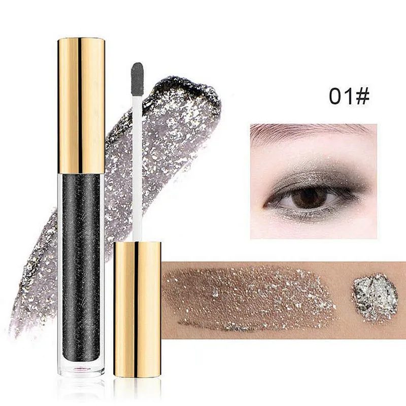 Private label beauty cosmetics color glitter liquid eye shadow Makeup waterproof liquid glitter gel eyeshadow