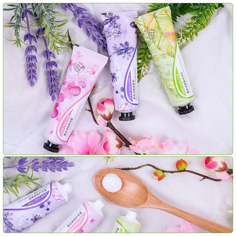 BISUTANG hand cream private label 6 kinds fruit aroma cranberry avocado peach iris cherry fir tree organic hand cream