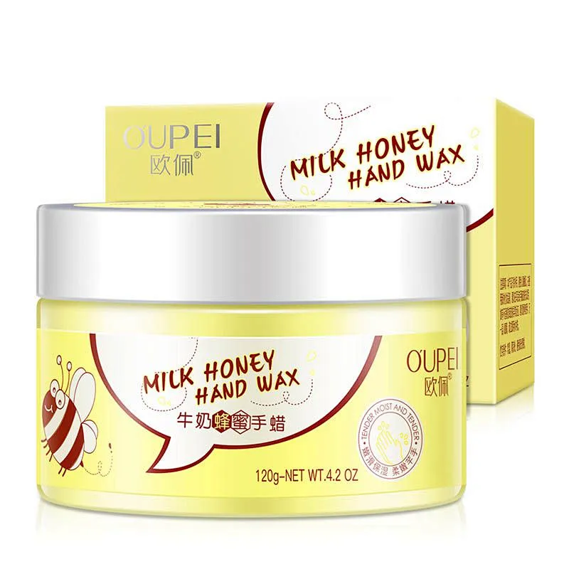 OEM Hand Care Moisturizing Peeling off Hand Wax Milk Honey Whitening Exfoliating Hand Mask