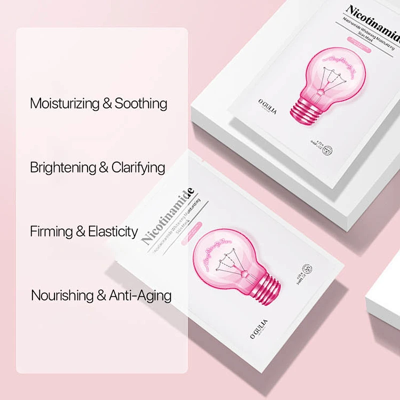 OEM Custom Skin care Facial mask sheet Niacinamide whitening moisturizing face mask