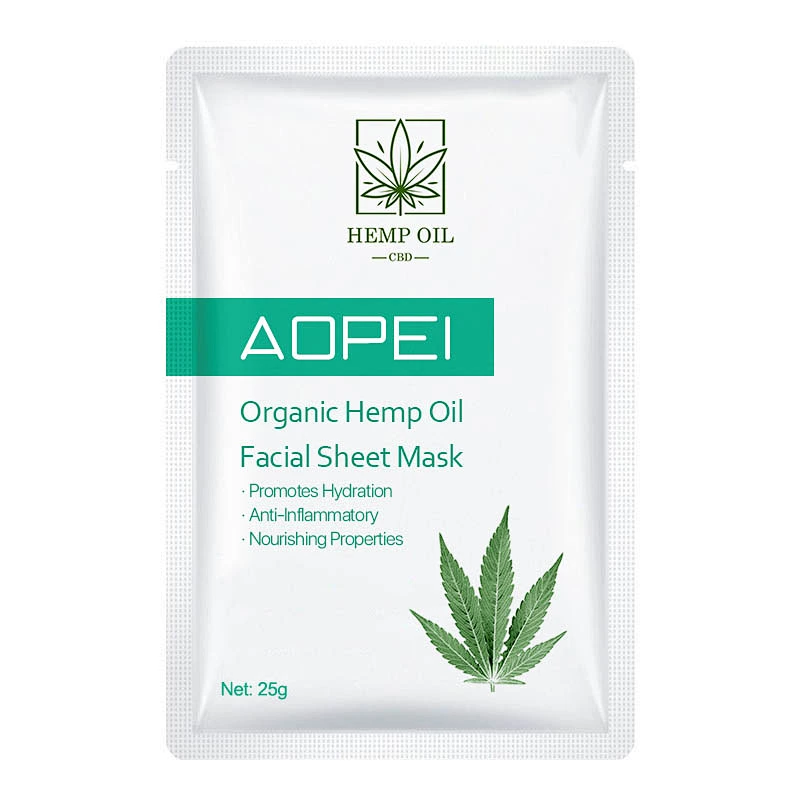 OEM Private Label Hemp Mask CBD Hemp Repair fibroin facial mask sheet
