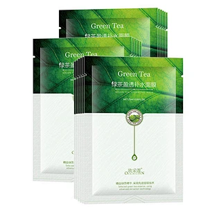 Private label custom detox facial mask cleans pores green tea face mask sheet