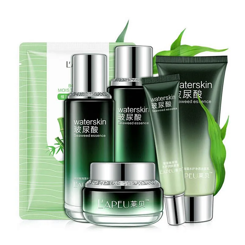 OEM Cosmetic factory Hydrating and Whitening Seaweed hyaluronic acid skin care sets for face