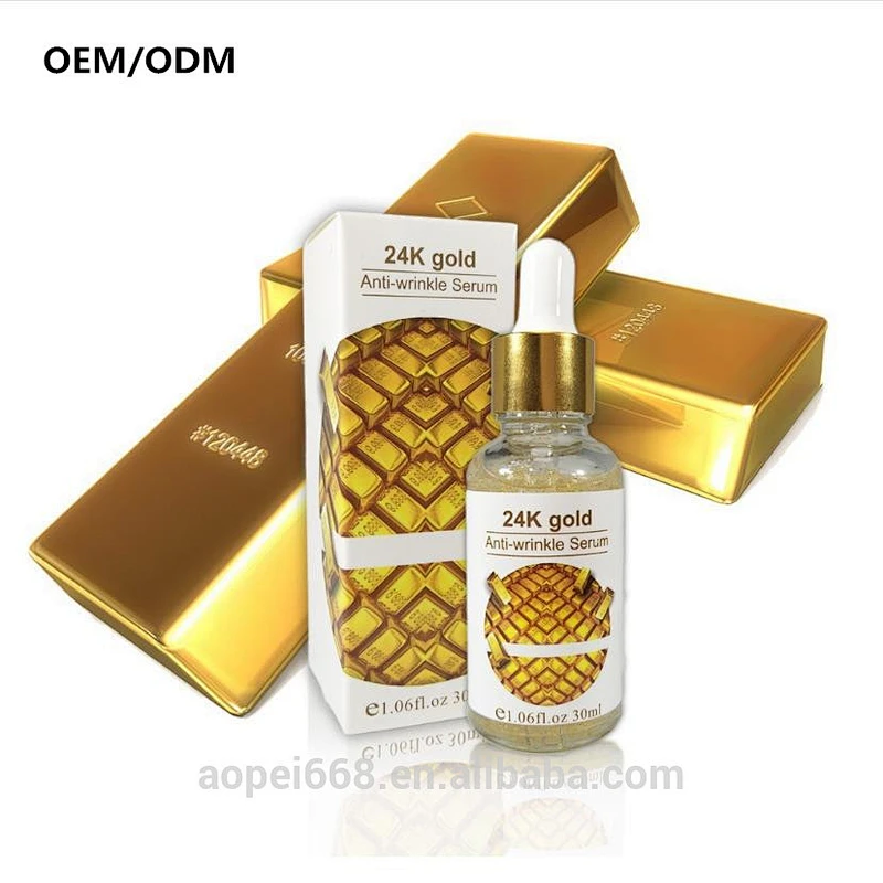 Customized logo anti aging serum 24k gold serum anti-wrinkle eye serum