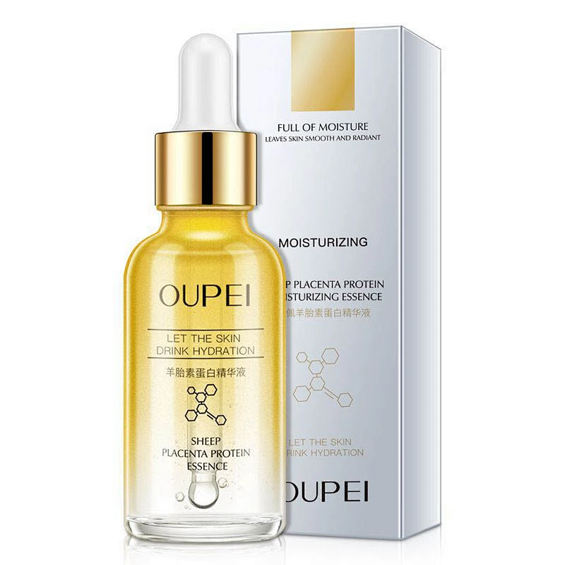 Private label skin care hyaluronic acid serum firming anti aging sheep placenta collagen serum