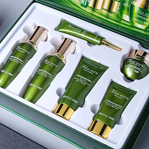 Wholesale private label face beauty cosmetic gift set natural organic aloe vera whitening skin care sets