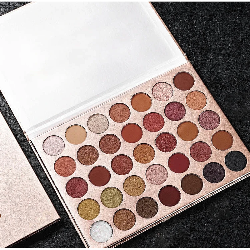 Private label vegan makeup eyeshadow Custom colors warm matte shimmer eyeshadow palette
