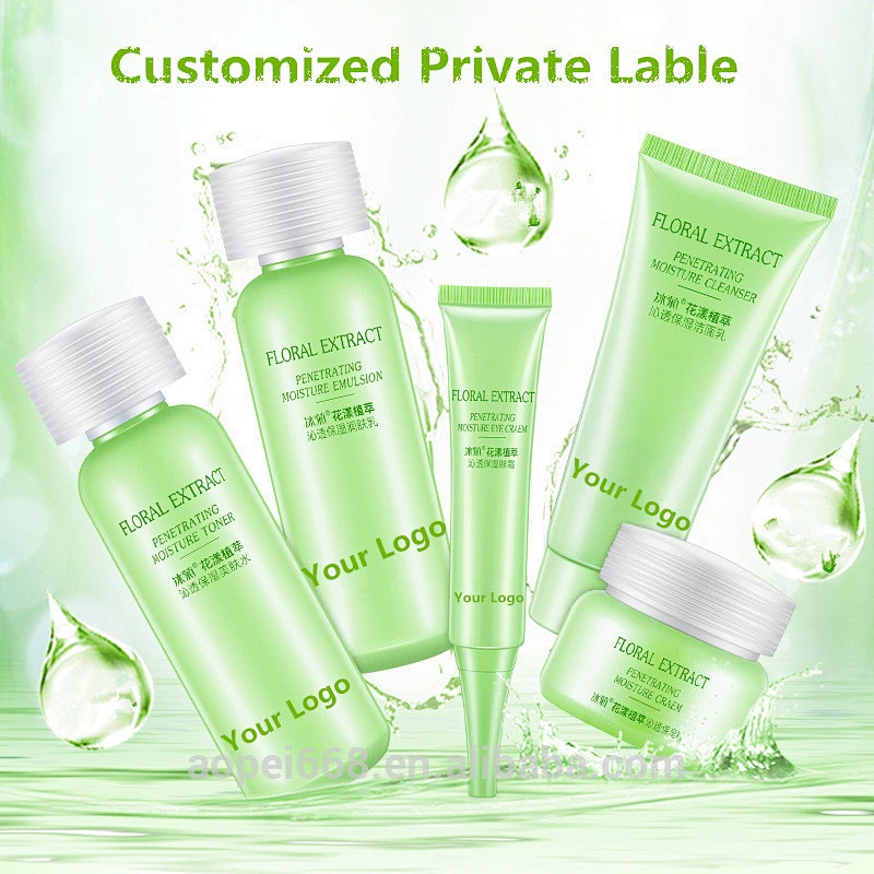 hot sale skin whitening face cream 50g +moisturizer toner 120ml+Face cleanser100g+Emulsion120ml+Eye Cream30g skin care set 5 pcs
