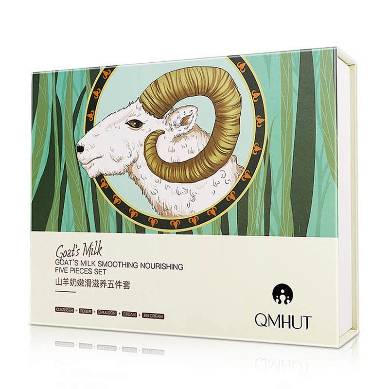 Beauty Goat Milk Facial Skin Care Sets Day Cream Lotion Facial Cleanser Anti Aging Repair Whitening Skin Care Set