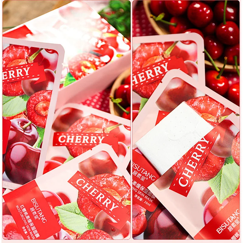 Private label collagen fruit extract moisturizing cherry grape avocado grapefruit sheet face mask