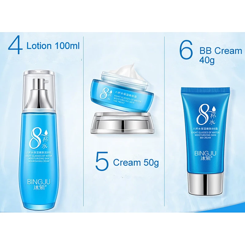 OEM private label moisturizer skin care set with 6 pcs for dry skin