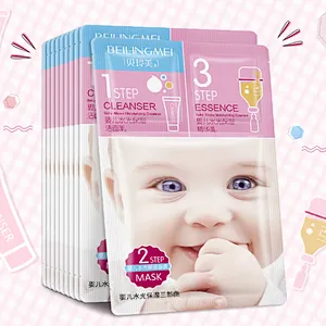 face cleanser, face mask, eye cream skin care baby skin hydrating moisture 3 step face mask pack
