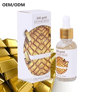 Customized logo anti aging serum 24k gold serum anti-wrinkle eye serum