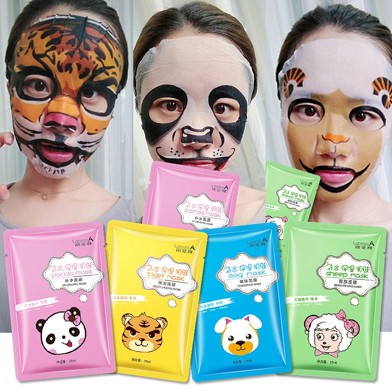 Animal mask sheet enriched natural serum moisturizing nourished skin care animal face mask sheet