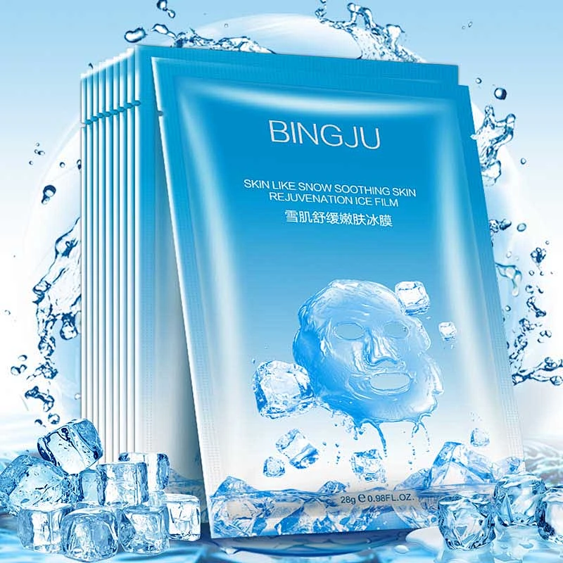 BINGJU Whitening Moisturizing Ice Cool Facial Mask Sheet Nourish Smooth Skin Care Ice Face Mask
