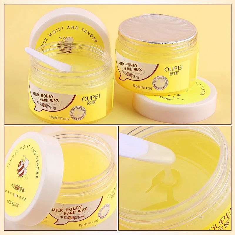 OEM Hand Care Moisturizing Peeling off Hand Wax Milk Honey Whitening Exfoliating Hand Mask