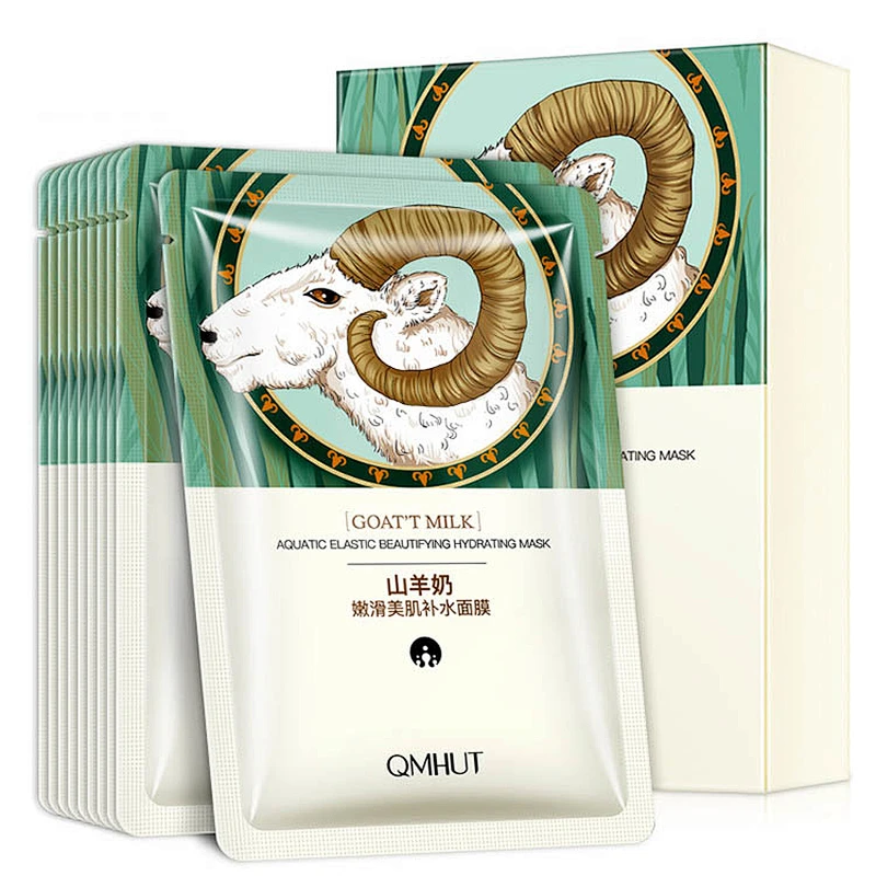 Private Label Goat Milk Moisturizing Facial Mask Silk Mask Anti Wrinkle Whitening Nourishing Face Mask