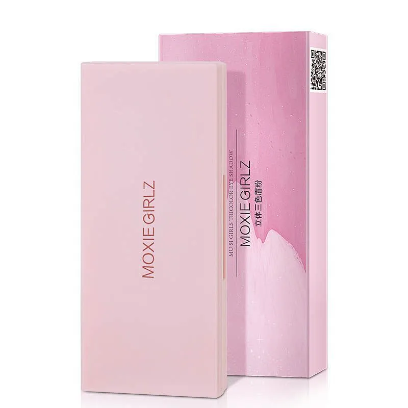 OEM Wholesale custom label cosmetic 3 colors eyebrow powder kit with mirror and eyebrow brush
