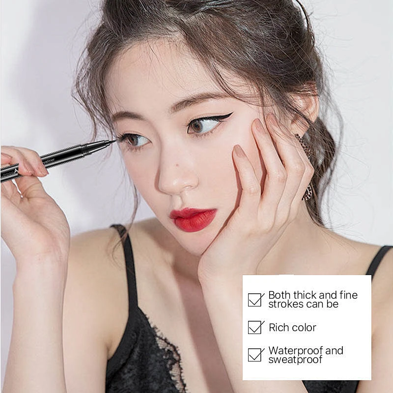 OEM private label gel glitter eyeliner pencil liquid black shimmer no label eyeliner pen