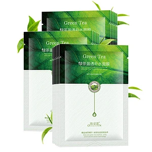 Private label custom detox facial mask cleans pores green tea face mask sheet