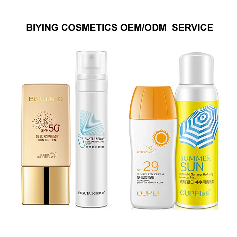 OEM/ODM/OBM Skin Sunscreen SPF50 PA+ Waterproof Best selling sunscreen blind Whitening Sunscreen Cream Set