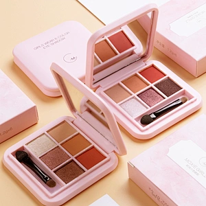 OEM Cosmetics Manufacturer 6 Colors Eyeshadow Palette Private Label Waterproof Eye Shadow