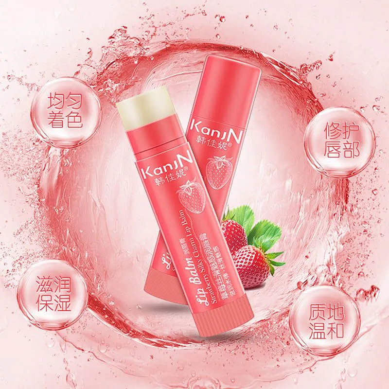 Private label cute lipbalm natural organic vegan honey strawberry pink lip balm