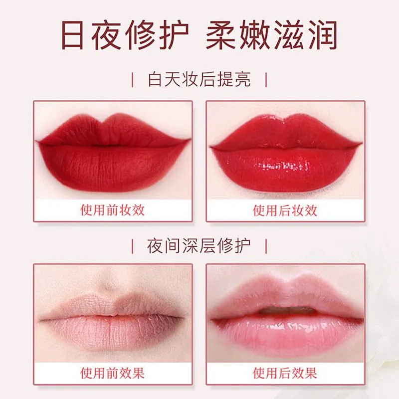 Private label lip care sleeping gel mask organic rose collagen hydrogel lip mask