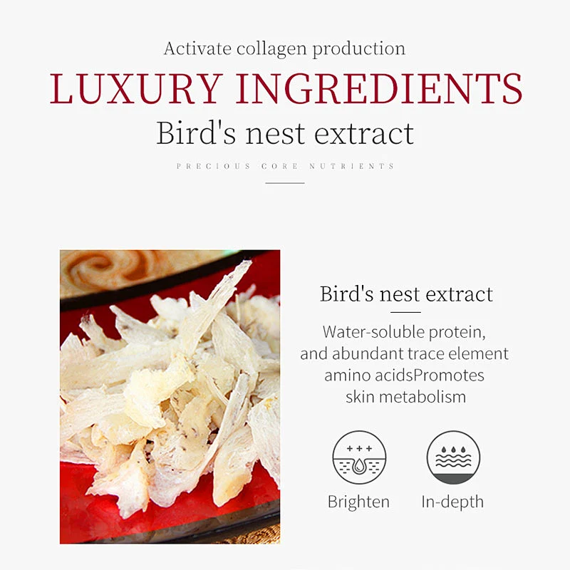 Private label Natural collagen birds nest silk protein facial face mask
