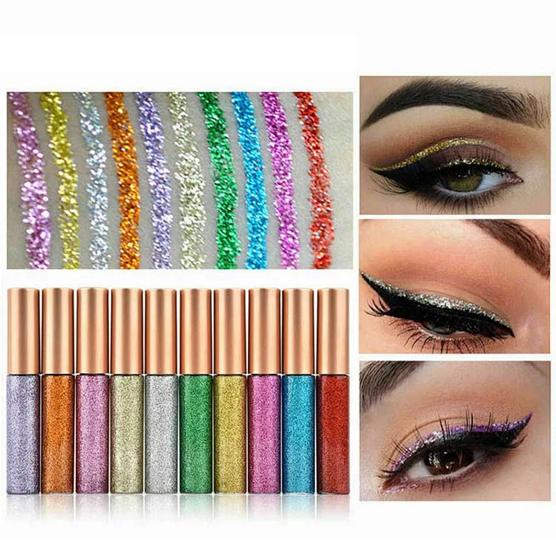 OEM Wholesale no brand no label no logo water proof luxury liquid glitter eyeliner