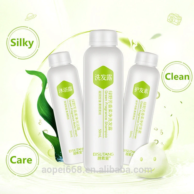 Customized perfumed body care travel set with 3 pcs silky conditioner for hair o 1 pchair care shampoo1pc shower gel 1 pc