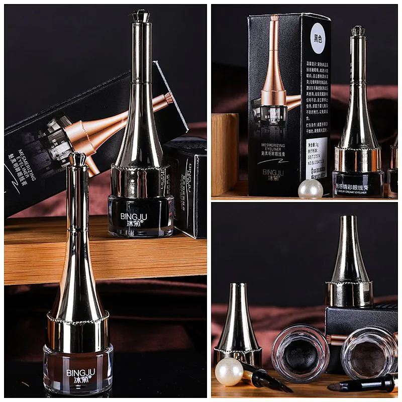 Makeup Wholesale Black Matte Liquid Eye Liner Organic Vegan Fast Dry Matt Gel Cream Eyeliner