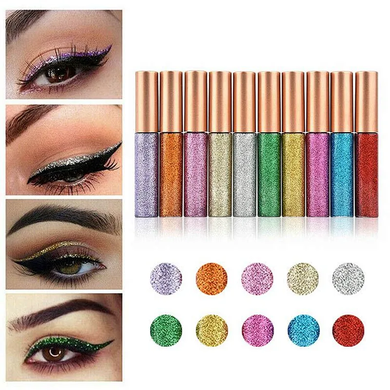 OEM Wholesale no brand no label no logo water proof luxury liquid glitter eyeliner