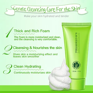 Acne treatment skin care face wash green tea face cleanser moisturizing aloe vera cleanser