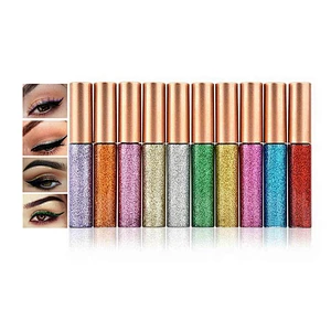 Private label custom logo make up glitter eyeliner colors organic vegan liquid eyeliner