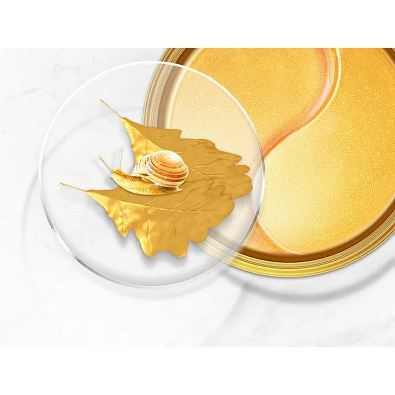Private label hydrogel eye patch 24k gold snail collagen gel eye mask for under eye bag removal