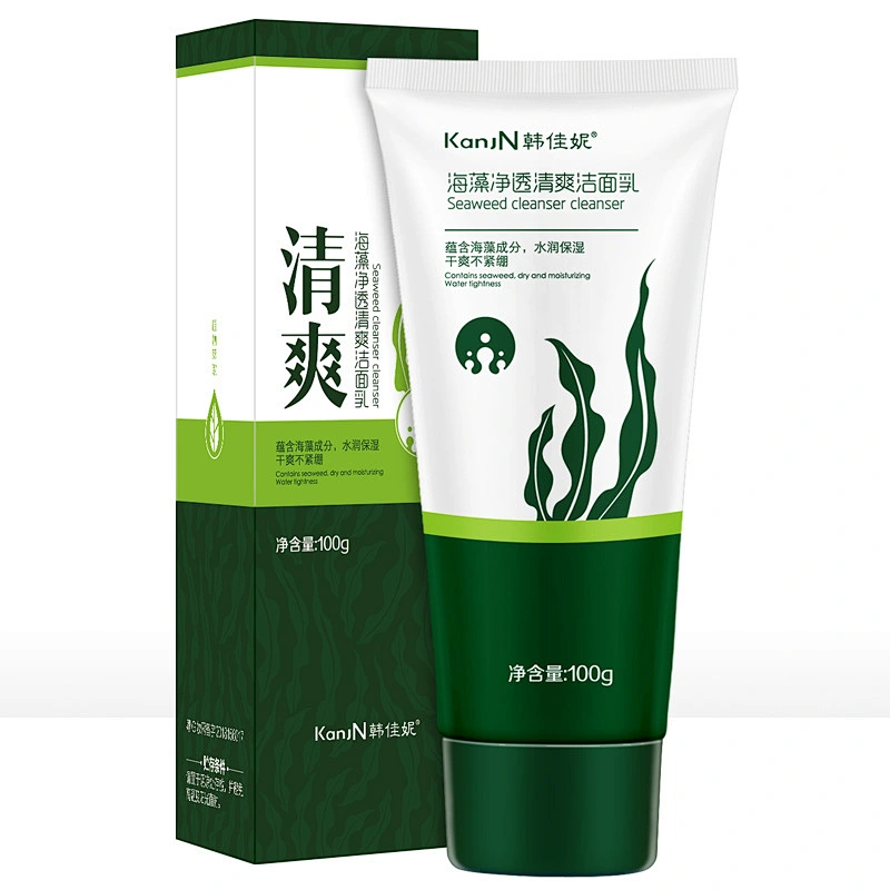 Algae purifying moisturizing facial cleanser 100g seaweed pore cleanser face wash for dry skin