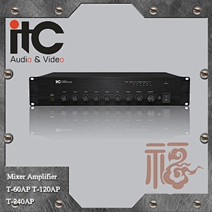 ITC AP Series 60W 120W 240W 2 Mic Input and 1 Line Input Mixer PA Amplifier 100 V