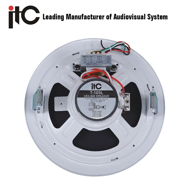 ITC T-105L New Arrival 6W 6 inch Spring Clip Commercial Audio System 70V Ceiling Speakers